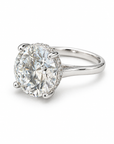 14K White Gold 6.04 CT Lab-Grown Oval Diamond Solitaire Ring