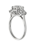 14K White Gold 3.07ct TW Round Brilliant Lab-Grown Diamond Three-Stone Engagement Ring