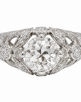 Vintage Old European Cut Diamond Engagement Ring in 14K White Gold – 1.24 CTW