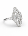 Vintage Platinum Marquise Diamond Ring | .30 Carat Center Diamond