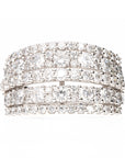 14k White Gold Five Row Diamond Anniversary Band 2ctw
