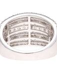 14k White Gold Five Row Diamond Anniversary Band 2ctw
