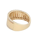14K Yellow Gold Diamond Fluted Band