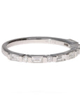 14K White Gold Baguette Round Diamond Band .47ctw G/H SI Size 6 Elegant 1.8g