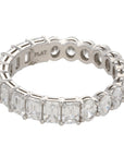 Platinum Emerald and Oval Diamond Eternity Band 3.50ctw