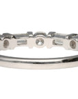 14K White Gold Diamond Double Bar Band .64ctw Baguette Round Size 6 Chic 2.5g