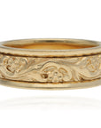 14K Yellow Gold Artcarved Ornate 8mm Band Size 10.