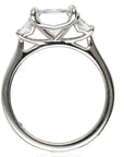 Platinum 3.46cttw Emreald Cut Natural Diamond 3 Stone Engagement Ring
