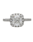 Platinum 2.01ct Cushion Modified Brilliant Diamond Halo Ring – GIA F VS1