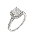 Platinum 2.01ct Cushion Modified Brilliant Diamond Halo Ring – GIA F VS1
