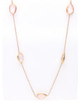 14KT Rose Gold and Rose Quartz Long Fashion Necklace