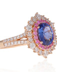 18KT Rose Gold Oval Sapphire ring