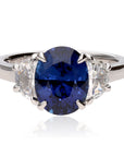 Iroff 1957 Oval Sapphire Three Stone Ring