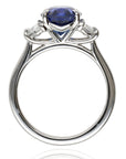 Iroff 1957 Oval Sapphire Three Stone Ring