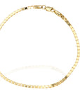 14K Yellow Gold Box Chain Bracelet 7.25in 2mm 5.74g Sleek Classic Style