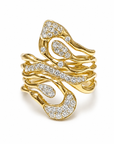 14K Yellow Gold Diamond Fashion Ring – 0.65 CTW Abstract Openwork Design