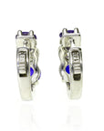14K White Sapphire 1.50tw and Diamond .62tw Huggie