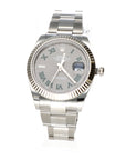 Pre-Owned Rolex Wimbledon 41mm 126334- Stainless /18k Fluted Bezel Slate Dial Box, Card