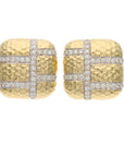 18K Yellow Gold 0.25 CTW Diamond Huggie Estate Earrings with Omega Backs