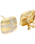 18K Yellow Gold 0.25 CTW Diamond Huggie Estate Earrings with Omega Backs