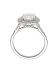 Tiffany & Co. Soleste 2.02ct G VS2 Cushion Diamond Double Halo Platinum Engagement Ring