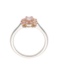 18K Two-Tone Gold 0.50ct Round Diamond & Pink Diamond Halo Ring – 0.80ct TW