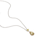 Platinum Drop Diamond Pendant Necklace with 1.01ct GIA Fancy Intense Yellow Pear-Shaped Diamond – 18"