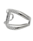 18K White Gold Contemporary Estate Diamond Fashion Ring – Size 9