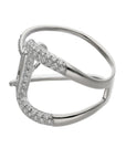 18K White Gold Contemporary Estate Diamond Fashion Ring – Size 9