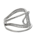 18K White Gold Contemporary Estate Diamond Fashion Ring – Size 9