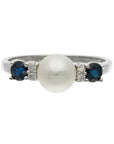 10K White Gold Round Brilliant Diamond Contemporary Ring