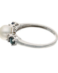10K White Gold Round Brilliant Diamond Contemporary Ring