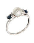 10K White Gold Round Brilliant Diamond Contemporary Ring