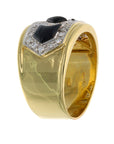 18K Yellow Gold Contemporary Estate Onyx & 0.60ct TW Diamond Fashion Ring