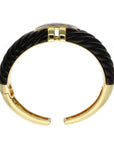 18K Gold Estate Onyx & 0.50ct TW Diamond Bangle Bracelet