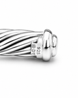 Pre-Owned David Yurman Sterling Silver Black Diamond Cable Cuff Bracelet 7.5"