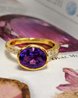 East West Amethyst Ring