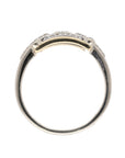 14K Gold Two Tone Geometric Square Ring