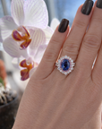 18KT Rose Gold Oval Sapphire ring