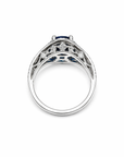 Vintage Inspired Sapphire Halo Ring