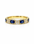 Sapphire and Diamond Band Ring