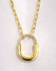 18KT YG Paperclip and diamond necklace