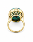 14K Yellow Gold Kingman Turquoise Oval Statement Ring