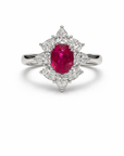 Ruby Diamond Halo Ring