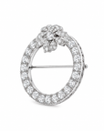 Hand Fabricated Platinum Diamond Circle Brooch – 5.00 CTW