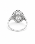 18K White Gold Vintage Filigree Diamond Ring