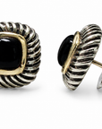 David Yurman Albion Onyx Two-Tone Earrings