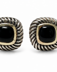 David Yurman Albion Onyx Two-Tone Earrings