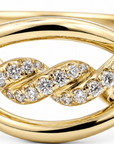 David Yurman 18K Yellow Gold Continuance Diamond Ring – Size 8