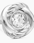 David Yurman Infinity Stud Earrings Sterling Silver & Diamonds | Estate Jewelry